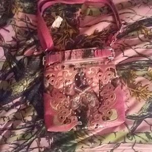 Pink camouflage purse